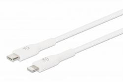 Manhattan USB-C to Lightning Cable, Charge & Sync, 1m, White, For Apple iPhone/iPad/iPod, Male to Male, MFi Certified [Apple approval program], 480 Mbps [USB 2.0], Hi-Speed USB, Lifetime Warranty (...