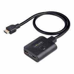 StarTech.com 2-Port HDMI Splitter, 4K 60Hz HDMI 2.0 Video, 4K HDMI Splitter 1 In 2 Out, 1x2 HDMI Display/Output Splitter, HDR/HDCP, 20in [50cm] Built-in HDMI Cable (2-PORT HDMI SPLITTER 1 IN 2 OUT ...