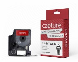 Capture CA-S0720530 label-making tape Black on white D1 (12mm x 7m Black on White Tape)