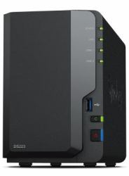 Synology DiskStation DS223 NAS/storage server Desktop Realtek RTD1619B 2 GB DDR4 0 TB (Synology DS223 2 bay desktop NAS; Realtek RTD1619B quad-core; 2GB non-ECC DDR4; 1 x 1GbE RJ-45 and 3 x USB 3.2...