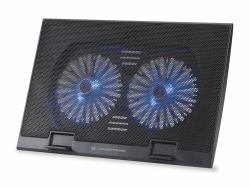 Conceptronic THANA Notebook Cooling Pad, Fits up to 17", 2-Fan (Conceptronic THANA02B THANA Notebook Cooling Pad; Fits up to 17"; 2 Fans - Suitable for laptops up to 17"; 2 ultra-silent 12.5cm fans...