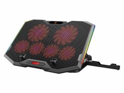 Conceptronic THYIA ERGO 6-Fan Gaming Laptop Cooling Stand (Conceptronic THYIA01B THYIA 6-Fan Gaming Laptop Cooling Stand - LCD screen showing the fan speed and RGB light mode; 6 ultra-silent fans a...