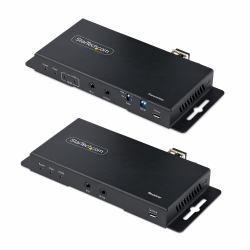 StarTech.com 4K HDMI over Fiber Extender Kit, 4K 60Hz up to 3300ft/1km [Single Mode] or 1000ft/300m [Multimode] LC Fiber Optic, HDR, HDCP, 3.5mm Audio/RS232/IR Extender, Transmitter and Receiver Ki...