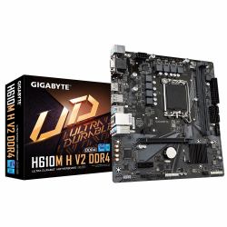 GIGABYTE H610M H V2 DDR4 Motherboard - Supports Intel Core 14th CPUs, 6+1+1 Hybrid Digital VRM, up to 3200MHz DDR4 [OC], 1xPCIe 3.0 M.2, GbE LAN, USB 3.2 Gen 1 (Gigabyte H610M H V2 DDR4 - bundkort)