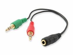 Equip Audio Split Cable (Equip 147942 Audio Split Cable; Female x 1 to Male x 2. [2Years warranty])