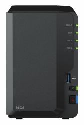 Synology DiskStation DS223 NAS Mini Tower Realtek RTD1619B 2 GB DDR4 16 TB HDD DiskStation Manager Black (Synology DS223 16TB [Synology HAT3300] 2 bay desktop NAS; AMD Ryzen [3Years warranty])