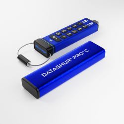 iStorage datAshur PRO+C 128GB | FIPS 140-3 Level 3 Certified | Secure USB Type-C drive | AES-XTS 256-bit Hardware Encryption | PIN protected | Type C-A adapter included (datAshur PRO+C USB3 256-bit...