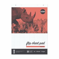 RHINO RHFC-2 flip chart 580 x 810 mm White, Red, Black (RHINO A1 Flipchart Pad 40 Leaf S20/B [Pack of 10])
