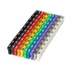 Microconnect MC-CABLEMARKER cable marker Black, Blue, Brown, Green, Grey, Orange, Red, Violet, White, Yellow 100 pc[s] (Numbered Cable Marker Clips - 0-9 MicroConnect Numbered - Cable Marker Clips ...
