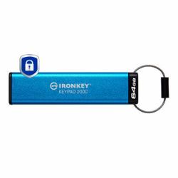 Kingston Technology IronKey 64GB USB-C Keypad 200C, FIPS 140-3 Lvl 3 AES-256 (Kingston IronKey Keypad 200C - USB fla)