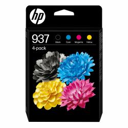 HP 937 CMYK Original Ink Cartridge 4-Pack (HP 937 - 4 pakker - sort, gul, cyan, m)