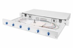 Digitus Fiber Optic Splice Box, Equipped, LC, OS2 (FIBER OPTIC SPLICE BOX LC OS2 - 1U 6XLC-DX CAS. PIGTAILS COUPLER)