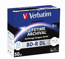 Verbatim MDISC BD-R DL 50 GB 5 pc[s] (MDisc BD-R DL 6X 50GB 5 Pack - Jewel Case - Warranty: 24M)