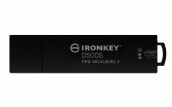 Kingston Technology IronKey 64GB D500S FIPS 140-3 Lvl 3 AES-256 (Kingston IronKey D500S - USB flashdriv)