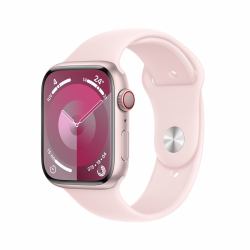 Apple Watch Series 9 GPS + Cellular 45mm Pink Aluminium Case w/ Light Pink Sport Band - M/L (APPLE WATCH SERIES 9 CELLULAR 45MM PINK AI LIGHT PINK SB M/L)