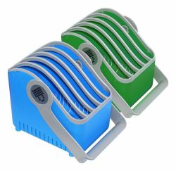 LocknCharge LNC10527 portable device management cart/cabinet Portable device management case Blue, Green (SMALL Baskets Less than 11in Devices [Set of 2])