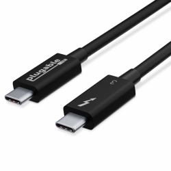 Plugable Technologies Thunderbolt 3 Cable 40Gbps Supports 100W [20V, 5A] Charging, 2.6ft / 80cm Thunderbolt-Certified USB C Compatible - Driverless (Plugable TBT3 Cable 40Gbsp 100W PD)