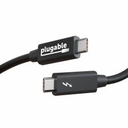 Plugable Technologies Windows Transfer Cable 6.6ft [2m], Thunderbolt 10Gbps, Bundled with Bravura Software for Windows PC to PC Migration - Unlimited Uses. Works between Thunderbolt, USB4 PCs (Plug...
