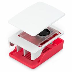Raspberry Pi SC1159 development board accessory Heat sink Red, White (RASPBERRY PI5 GEHUSE - ROT / WEISS LFTER OFFIZIELL)