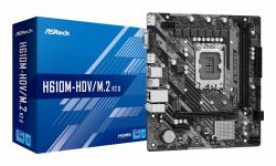 Asrock H610M-HDV/M.2 R2.0 motherboard Intel H610 LGA 1700 micro ATX (ASRock H610M-HDV/M.2 R2.0 Super Alloy Intel 1700 Socket Motherboard, Micro-ATX, 2x DDR4 Slots, 1x M.2 Socket, GbE LAN, 1x D-Sub ...