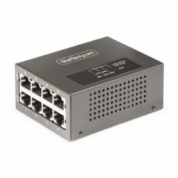 StarTech.com 4-Port Multi-Gigabit PoE++ Injector, 5/2.5/1G Ethernet [NBASE-T], PoE/PoE+/PoE++ [802.3af/802.3at/802.3bt], 160Watts Power Budget, Wall/DIN Rail Mountable, Unmanaged (AS445C-POE-INJECT...