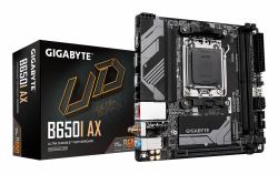GIGABYTE B650I AX Motherboard - AMD Ryzen 9000 Series CPUs, 5+2+1 Phases VRM, up to 6400MHz DDR5 [OC], 1xPCIe 4.0 M.2, 2.5GbE LAN, WIFI 6E, USB 3.2 Gen 2 (N--GIGABYTE B650I AX)