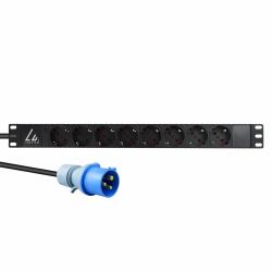 Lanview LVR-3MIEC-LIC-SCH8 power distribution unit [PDU] 8 AC outlet[s] 1U Black (19" rack mount power strip, - 1U, 16A with 8 x Schuko type - F socket and 3m power cord and IEC 16A plug - Warranty...