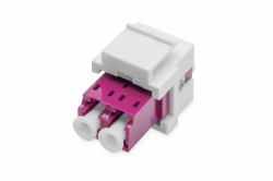 Digitus Fiber optic LC/LC duplex coupler, Multimode-OM4, Keystone module (LWL LC/LC-DUPLEX-COUPLER MULTIM - F KEYSTONEPANEL OM4 VIOLETFRAME)