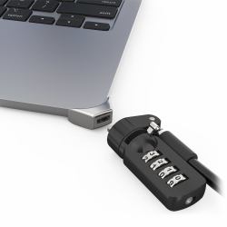 Compulocks Ledge adapter for MacBook Air 15" M2 and M3 with Combination Cable Lock (LEDGE LOCK ADAPTER MACBOOK AIR - 15IN M2-M4+COMB. CBL LOCK SILVER)