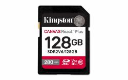 Kingston Technology 128GB Canvas React Plus SDXC UHS-II 280R/100W U3 V60 for Full HD/4K (Kingston Canvas React Plus - flashhuko)
