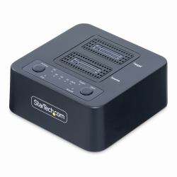StarTech.com 1:1 M.2 NVMe Drive Duplicator, Standalone M.2 SSD Cloner/Copier up to 90GBpm, USB 3.2 20Gbps M.2 Dual-Bay Drive Dock, USB-C/A Cables Included (1:1 M.2 NVME DUPLICATOR - M.2 SSD CLONER ...