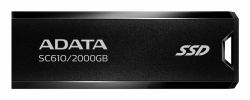 ADATA SC610 2 TB USB Type-A 3.2 Gen 2 [3.1 Gen 2] Black (ADATA SC610 - USB flashdrive - 2 TB)