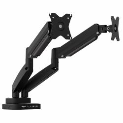 j5create JTSA302 Ergonomic Dual-Monitor Mount with Docking Station, Black 