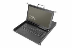 Digitus DS-72220-4GE rack console 43.2 cm [17"] 1920 x 1080 pixels Black 1U (17HD LCD KVM CONSOLE 8PORT CAT5 - GERMAN MGD 432CM HD LCD TFT)