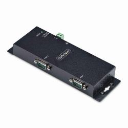 StarTech.com 2-Port Serial to Ethernet Adapter, IP Serial Device Server For Remote RS232 Devices, Wall/DIN Rail Mountable, Metal Housing, RJ45 LAN to DB9 Serial Converter (2-PT SERIAL TO ETHERNET A...