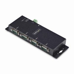 StarTech.com 4-Port Serial to Ethernet Adapter, IP Serial Device Server For Remote RS232 Devices, Wall/DIN Rail Mountable, Metal Housing, RJ45 LAN to DB9 Serial Converter (4-PT SERIAL TO ETHERNET A...