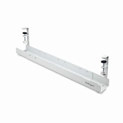 StarTech.com Under Desk Cable Management Tray, Length Adjustable Cable Organizer, Clamp-On Installation, No Drilling Required, Power Bar Holder, White (UNDER DESK CABLE MANAGEMENT - - NO DRILL CABL...