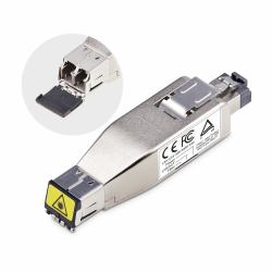 StarTech.com Gigabit Fiber to RJ45 Ethernet Media Converter Dongle, Optical Singlemode 10km/Multimode 800m, PoE Powered, Compact Design, Metal Housing, Micro Mini, TAA (GIGABIT FIBER TO RJ45 ETHERN...