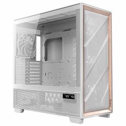 Antec FLUX PRO White EUV Full Tower White, Wood (Antec Flux Pro Full Tower Gaming Case, 2 x USB 3.0 / 1 x USB Type-C Tempered Glass Side Window Panel, Antec Flux Airflow Channel, 6 Pre-Installed PW...