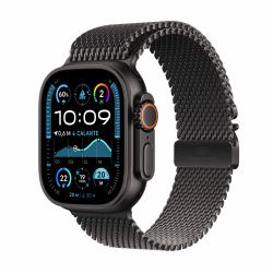 Apple Watch Ultra 2 GPS + Cellular 49mm Black Titanium Case with Black Titanium Milanese Loop - L (^APPLE WATCH ULTRA2 49 BK TI BK TML)