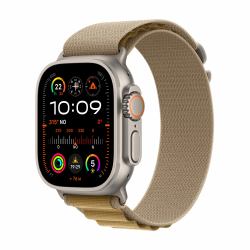 Apple Watch Ultra 2 GPS + Cellular 49mm Natural Titanium Case with Tan Alpine Loop - Medium (-^APPLE WATCH ULTRA2 49 NT TI TN ALP)
