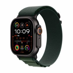 Apple Watch Ultra 2 GPS + Cellular 49mm Black Titanium Case with Dark Green Alpine Loop - Small (WATCH ULTRA2 GPS+CELL 49MM - BLACK TITANIUM LOOP SMALL)