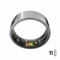 Ultrahuman Ring AIR – Sleep and Fitness Tracker, Smart Ring for Men and Women, No app fee for standard features, Up to 6 days battery life [Size 11] (Ring Air Air Silver Size 11)