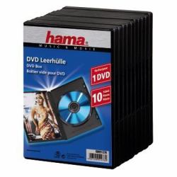 Hama Standard DVD Jewel Case, pack of 10, Black (STANDARD DVD JEWEL CASE 10 PACK BLK)