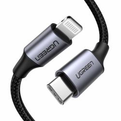 Ugreen 60759 mobile phone cable Black, Silver 1 m USB C Lightning (UGREEN USB-C to Lightning PD Fast Charging 3A Max Black 1m [2Years warranty])