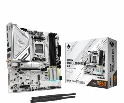 Asrock B850M Steel Legend WiFi AMD B850 Socket AM5 micro ATX (ASRock B850M Steel Legend WiFi AMD AM5 Socket Motherboard, Micro-ATX, 4x DDR5 Slots, 3x M.2 Sockets, Fitted I/O Shield, 2.5GbE LAN, Wi-...