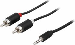 Deltaco MM-140A audio cable 2 m 3.5mm RCA Black (DELTACO audiokabel - 2 m)