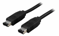 Deltaco FW-2 FireWire cable 2 m 6-p Black (DELTACO - IEEE 1394 kabel - 6-PIN Fire)