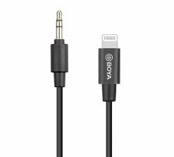 BOYA BY-K1 mobile phone cable Black 3.5mm Lightning (BOYA BY-K1 - Lightning til hovedtelefo)