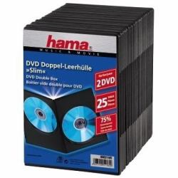 Hama DVD Slim Double-Box 25, Black 2 discs (Hama DVD Slim Double-Box slim jewel ca)